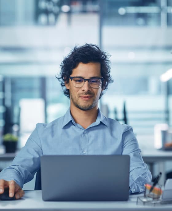 Man working on laptop