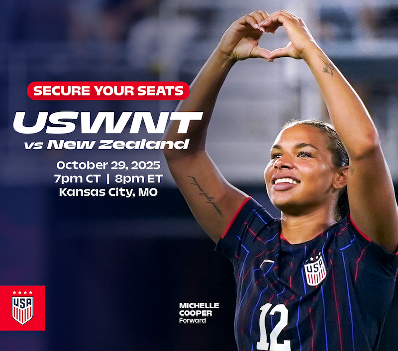 U.S. Women’s National Team to Face New Zealand on Oct. 29 in Kansas City, Mo. 