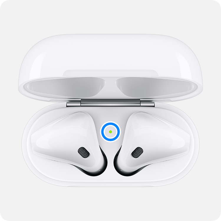 status light under the lid of Lightning Charging Case for AirPods 1 and AirPods 2
