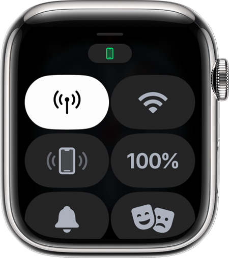 Centro de control en el Apple Watch.