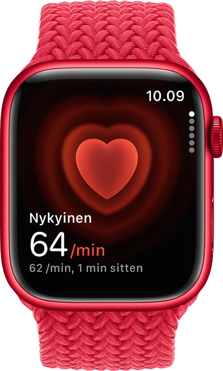 Apple Watchissa näkyy syke 54 lyöntiä minuutissa.