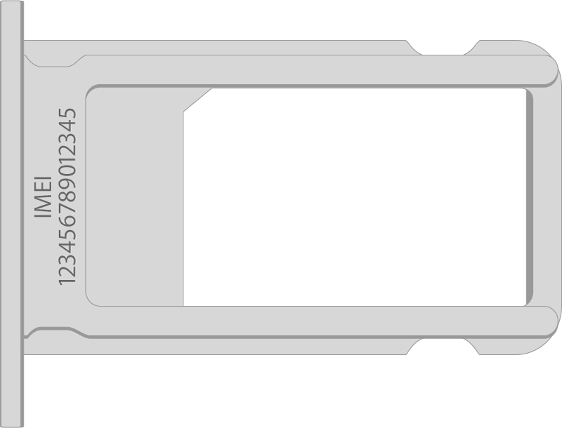 A SIM tray showing the IMEI.