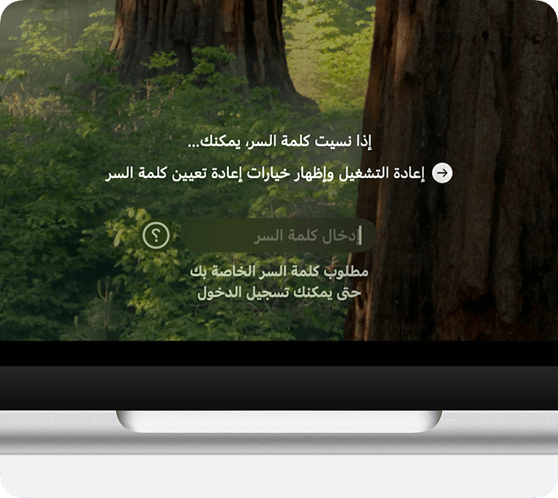 خيارات إعادة تعيين كلمة السر في نافذة تسجيل الدخول.