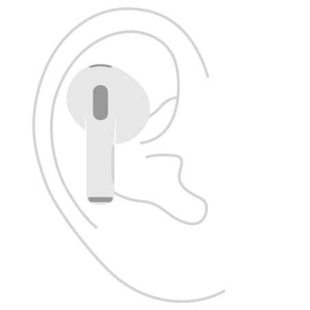 An animation of AirPods 3 insertion into the ear.