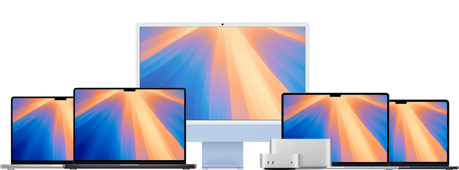 Mac Modelleri, 14 inç MacBook Pro, 16 inç MacBook Pro, iMac, Mac mini, Mac Studio, 15 inç MacBook Air, 13 inç MacBook Air, Mac Pro