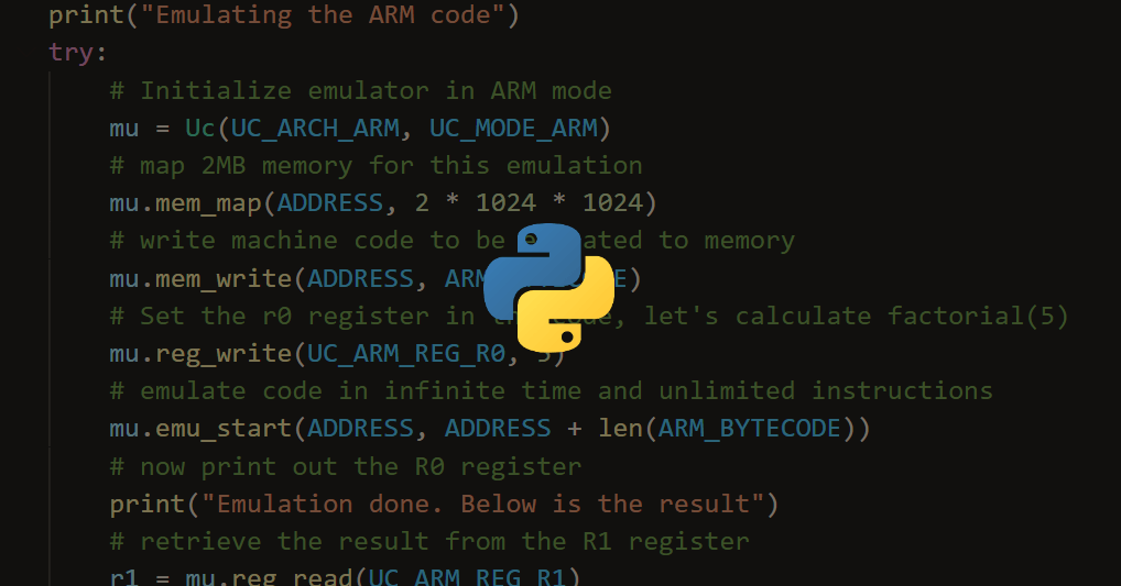 Assembly, Disassembly and Emulation using Python
