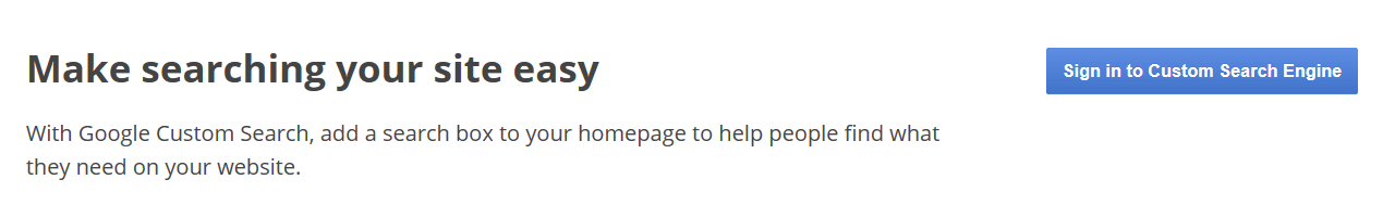 Sign In to Custom Search Engine