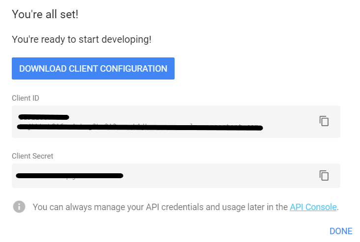 Drive API is enabled