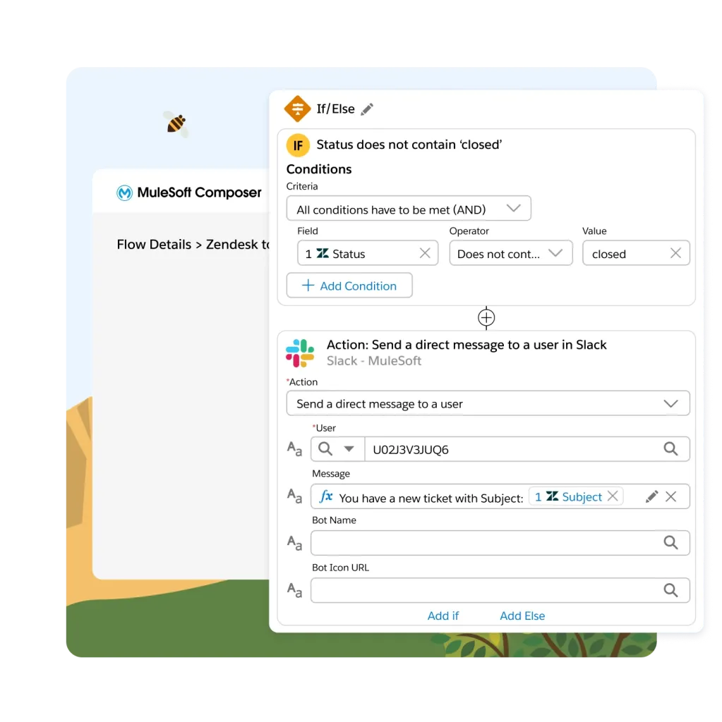 A graphic showing how MuleSoft can create new customer and employee experiences.