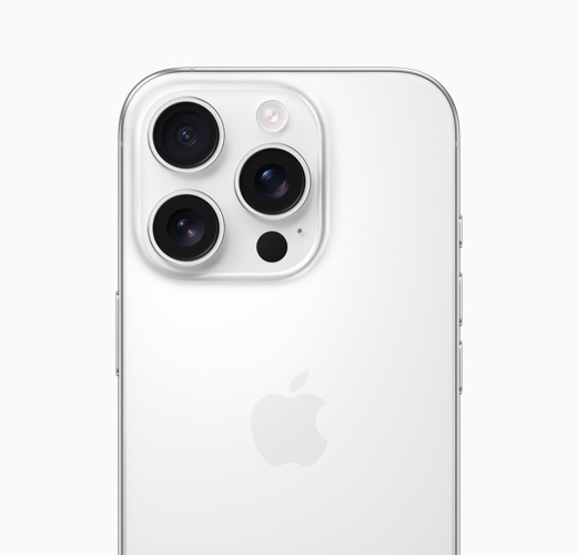 iPhone 16 Pro, White Titanium color, back exterior