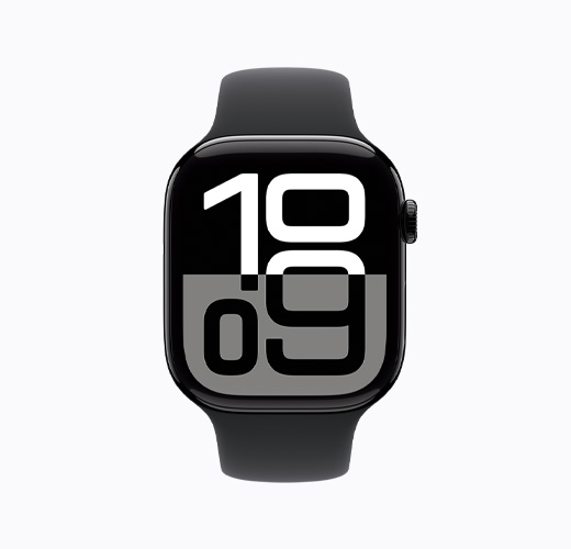 Apple Watch Series 10, Jet Black aluminum color, side exterior