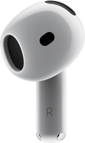 Az AirPods elölnĂ©zeti kĂ©pĂ©t megjelenĂtĆ AirPods 4, amely az âIllik hozzĂĄdâ feliratra mutat.