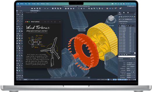 De AutoCAD-app op een MacBook Pro