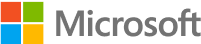 The company logo of Microsoft displays a four-color square icon and modern, clean brand typography