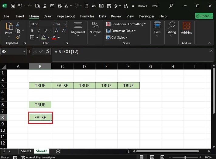 Using ISTEXT with CONCATENATE operator4